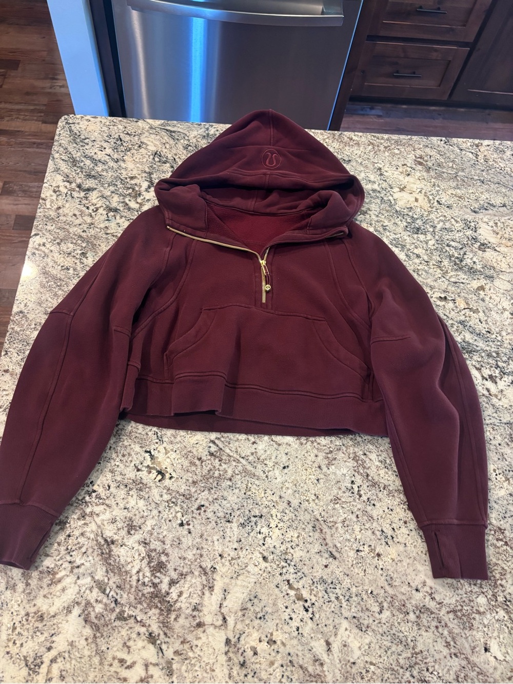 lululemon athletica Maroon Scuba Half-Zip Hoodie